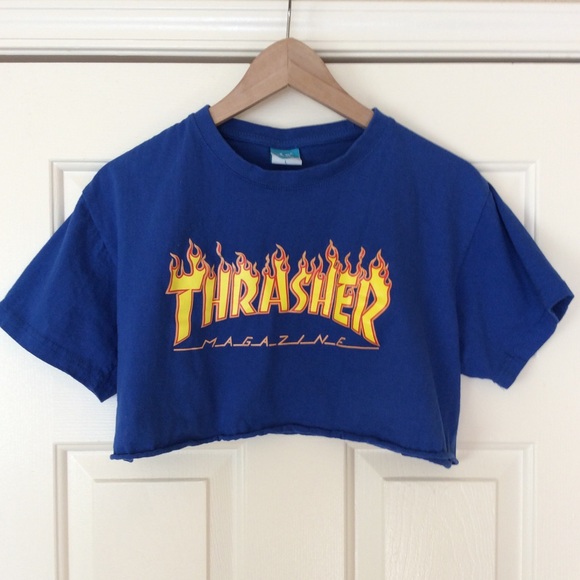 thrasher cropped tee